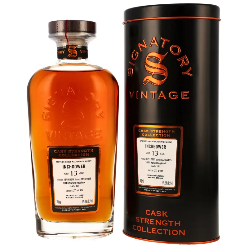 Inchgower – 2011 13 Year Old 1st Fill Marsala Hogshead #101 (Signatory Vintage Cask Strength Collection)