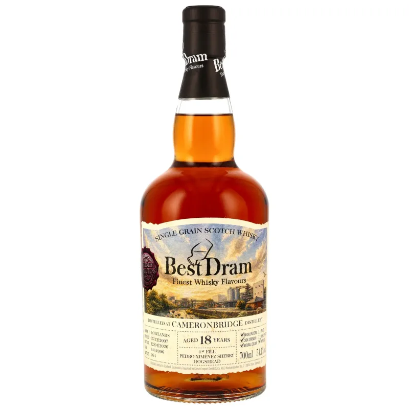 Cameronbridge 2007/2026 18 Year Old 1st Fill PX Sherry Hogshead #464996 – Best Dram