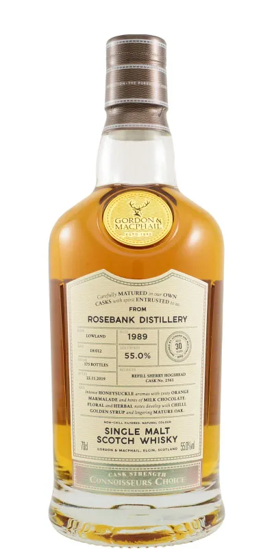Rosebank – 1989 30 Year Old Gordon & MacPhail Connoisseurs Choice Cask Strength (70cl, 55%)