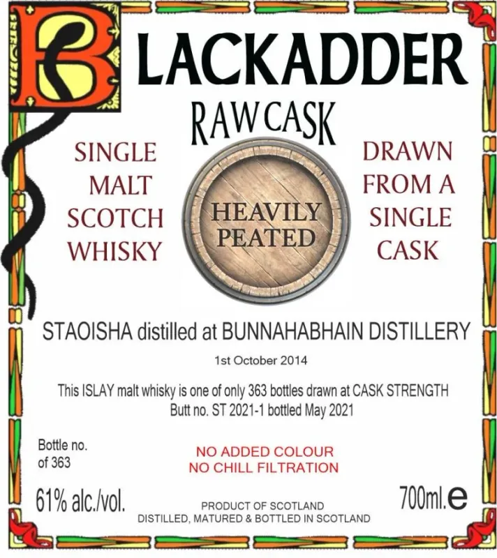 Bunnahabhain – Staoisha 2014 Blackadder Raw Cask (70cl, 61%)