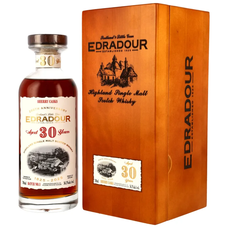 Edradour – 30 Years Old 1995 200th Anniversary Batch No.1 1st Fill Sherry Butts