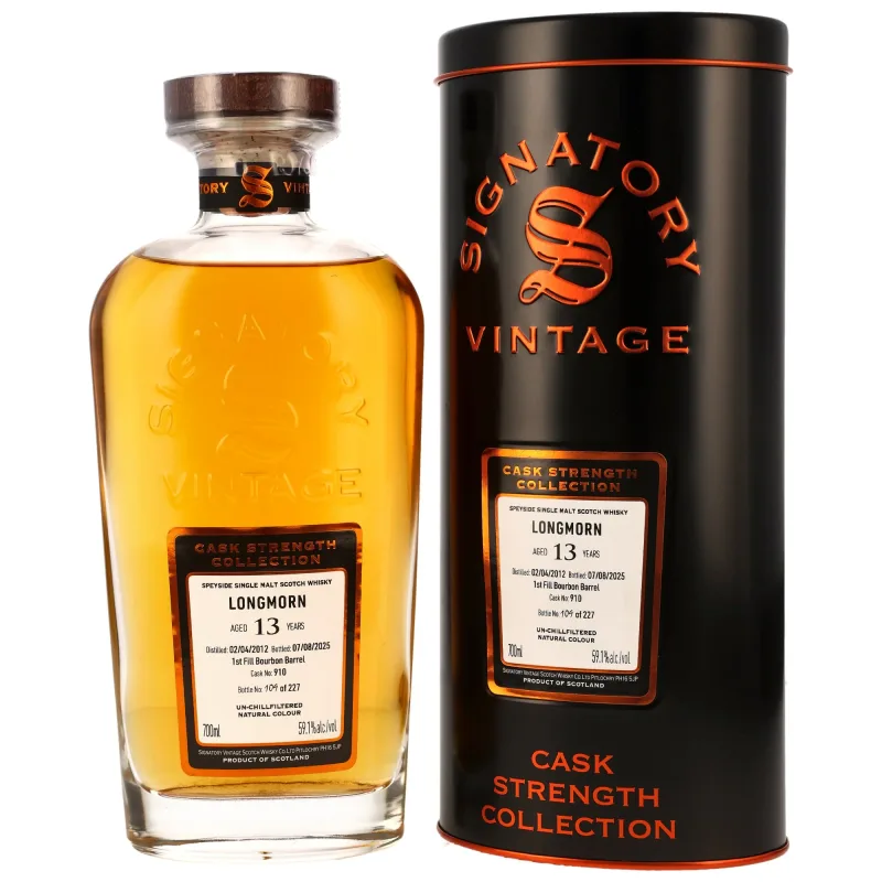 Longmorn – 2012/2025 13 Year Old 1st Fill Bourbon Barrel #910 Cask Strength Collection (Signatory Vintage)