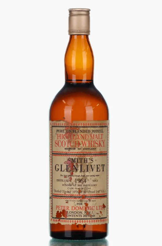 Smith's Glenlivet 12 Year Old Highland Single Malt Scotch Whisky - Distilled 1964 / Bottled 1976