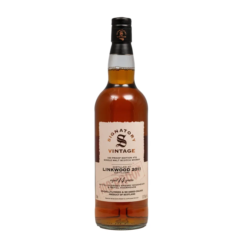 Linkwood – 2011 14 Year Old Signatory Vintage 100 Proof Edition #72