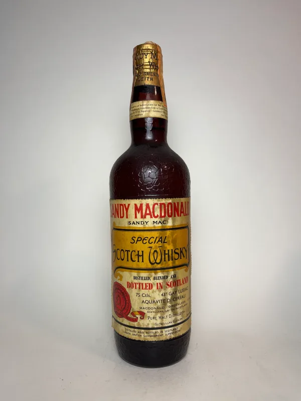 Macdonald Greenlees' "Sandy Macdonald (Sandy Mac)" Special Blended Scotch Whisky 1950s
