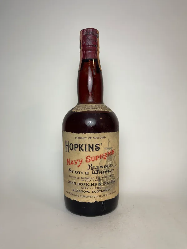 John Hopkins & Co. Hopkins' Navy Supreme Blended Scotch Whisky, 1960s