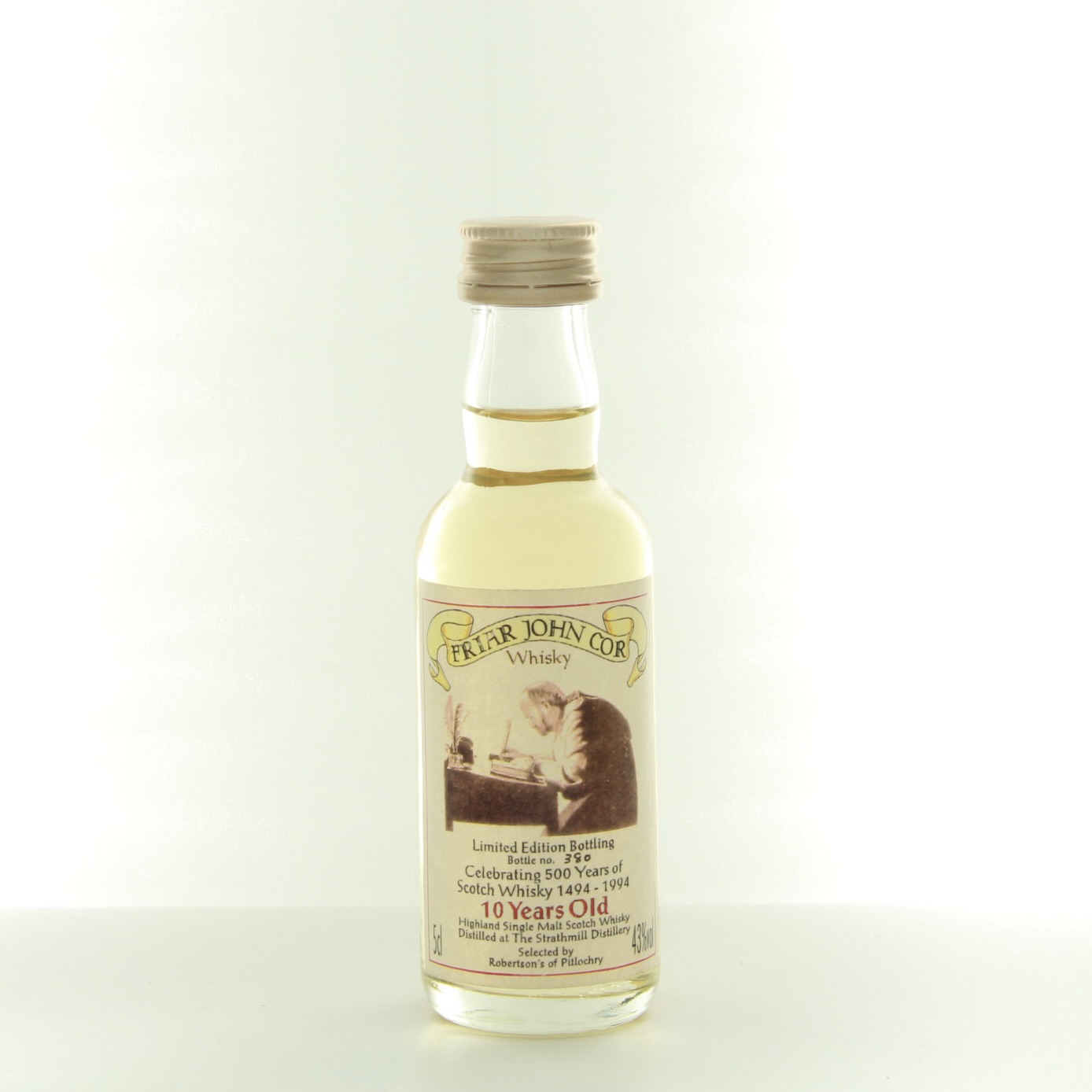 Strathmill 10 Year Old Friar John Cor 500 Years Of Scotch Whisky Miniature 5cl 43% Scotland Speyside Whisky 