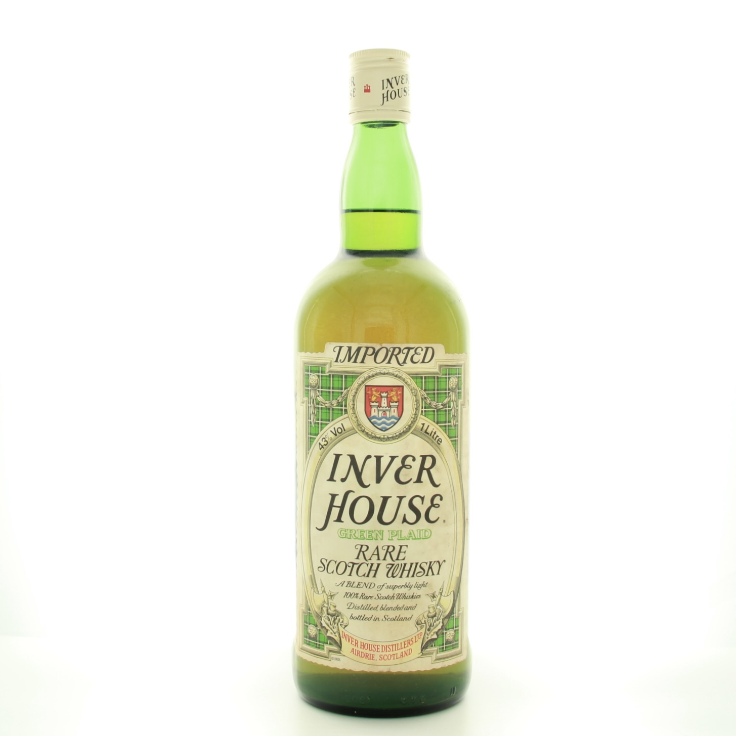 Inver House Green Plaid Imported 1lt 1970s 100cl 43% Scotland Whisky 