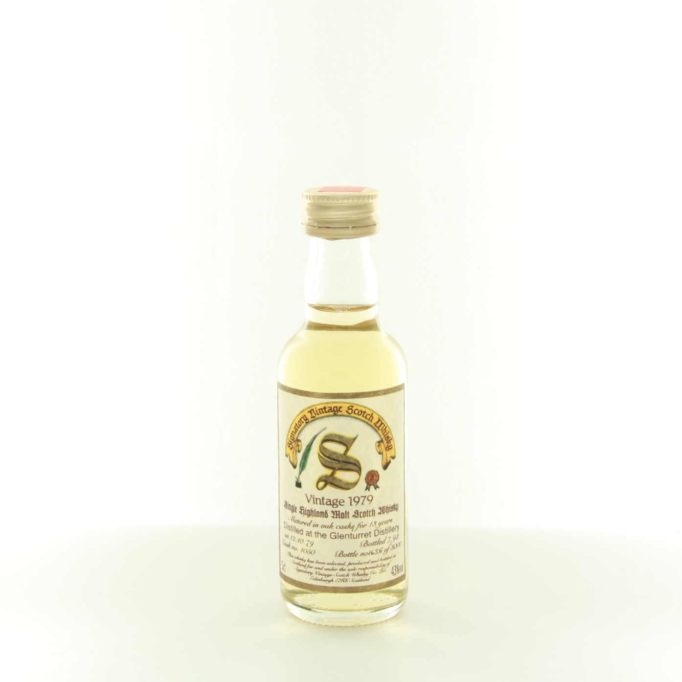 Glenturret 13 Year Old Signatory Vintage 1979 Miniature 5cl 43% Highlands Scotland Whisky 