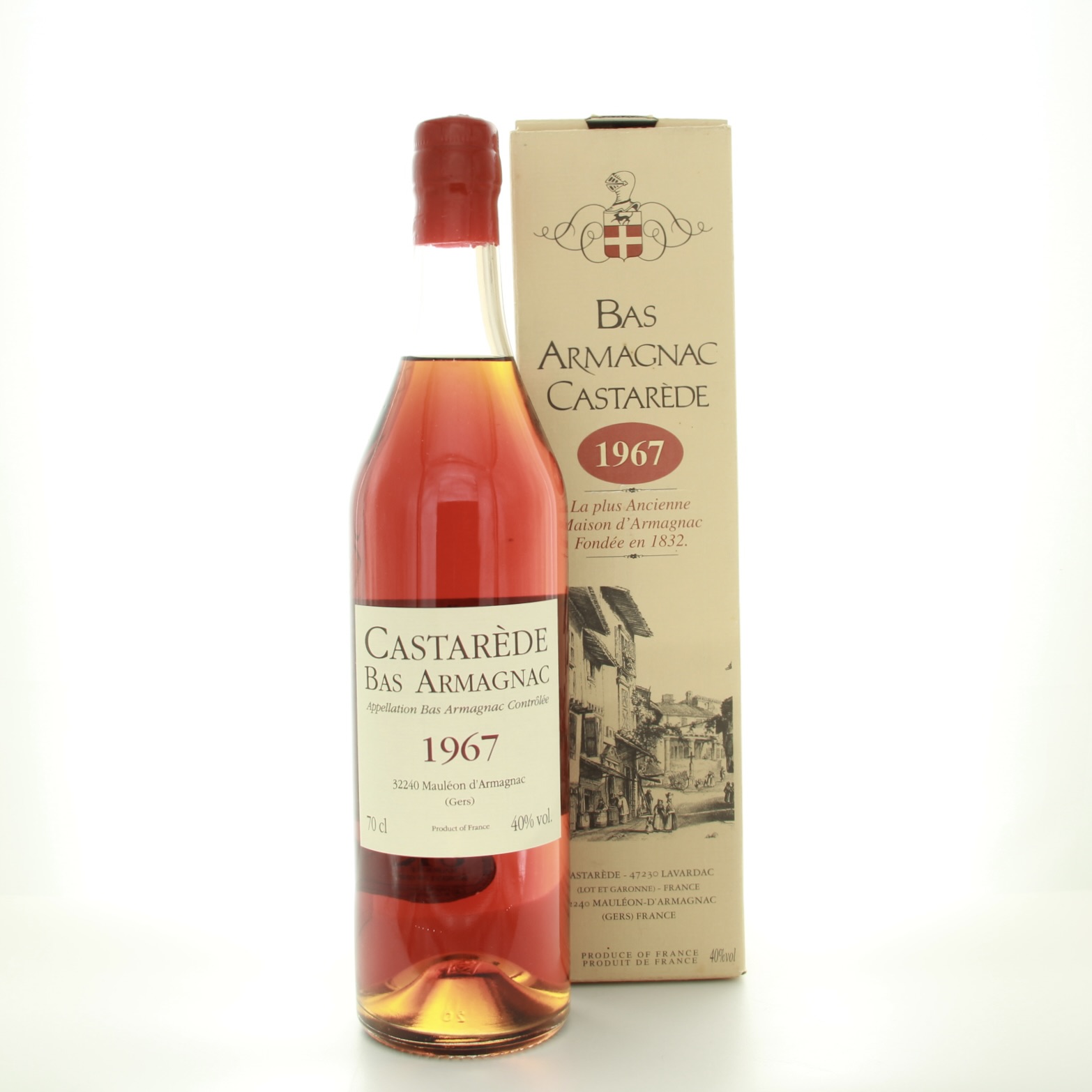 Bas Armagnac Castarède 40 Year Old Vintage 1967 70cl 40% Cognac France 