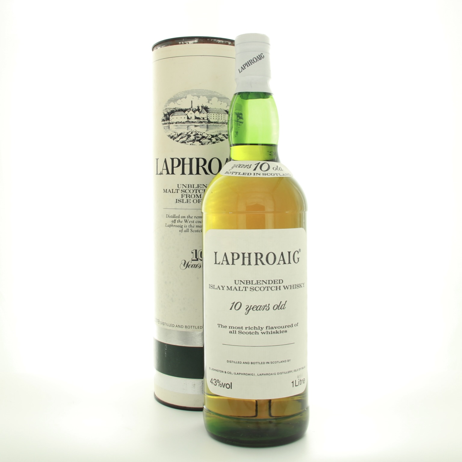 Laphroaig 10 Year Old 1980s 1lt 100cl 43% Islay Scotland Whisky 