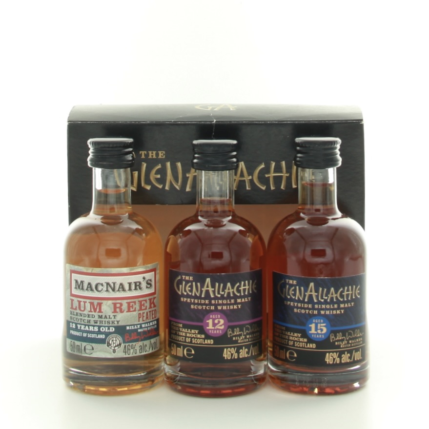 Glenallechie Collection Miniatures 15cl 5cl 46% Scotland Speyside Whisky