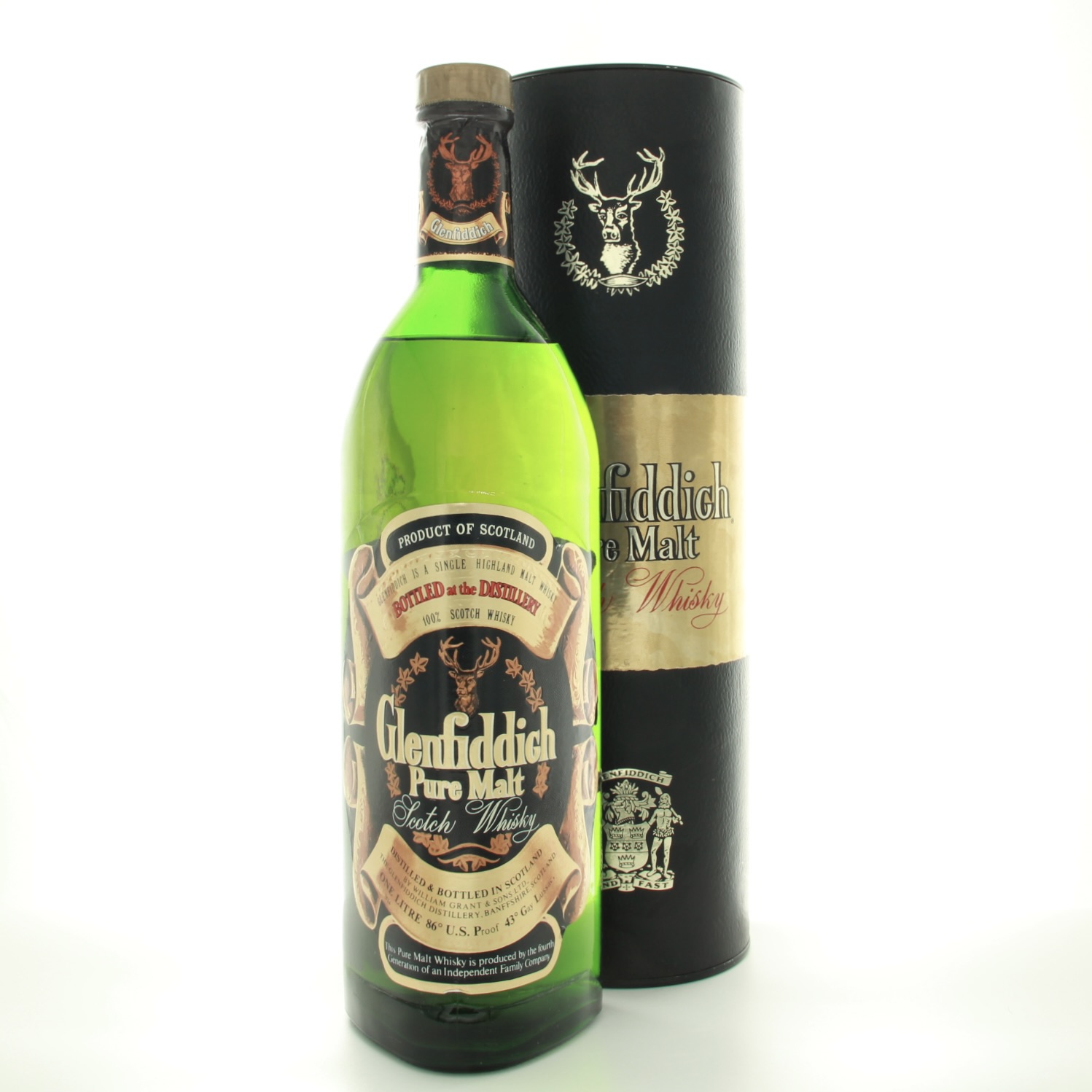 Glenfiddich Pure Malt 1980s 1lt 100cl 43% 86 Proof% Scotland Speyside Whisky 