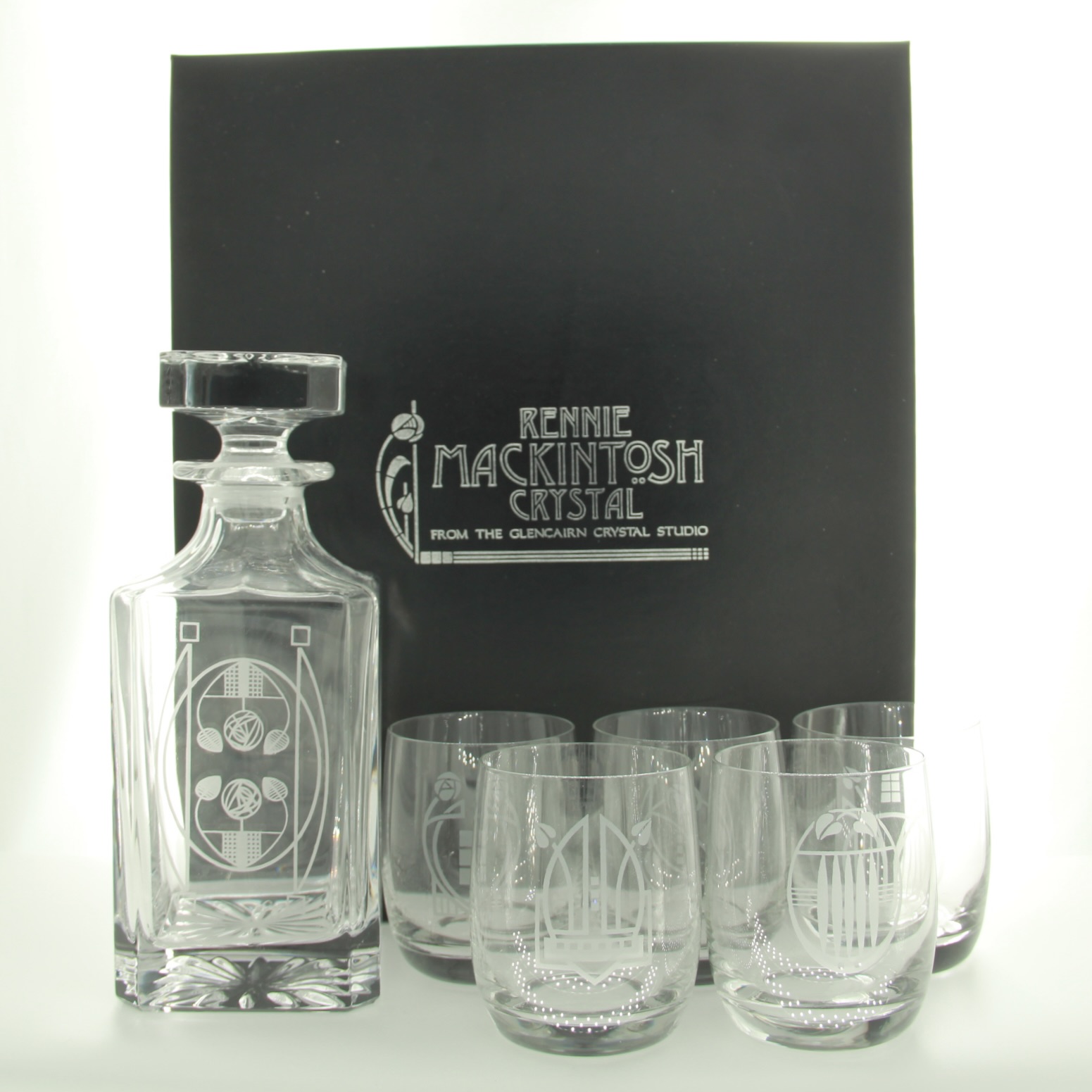 Rennie Mackintosh Crystal Tumblers And Decanter 75cl 25% Scotland Uncategorized 