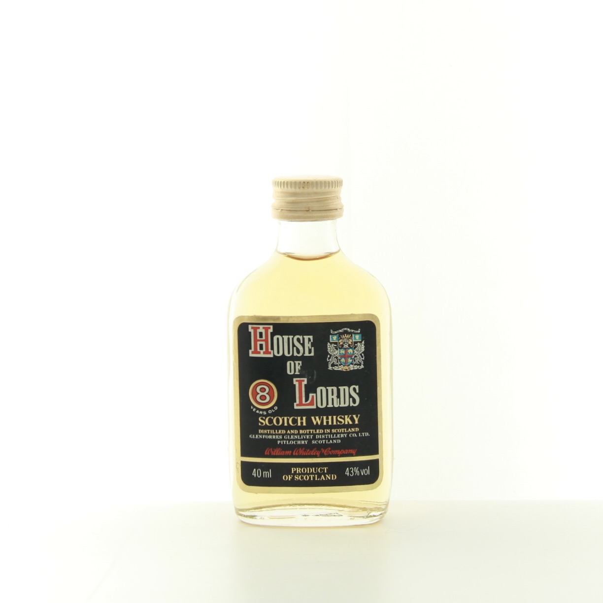 Glenforres Glenlivet House of Lords 8 Years Old (1980s Edition) Miniature 4cl 43% Scotland Speyside Whisky 