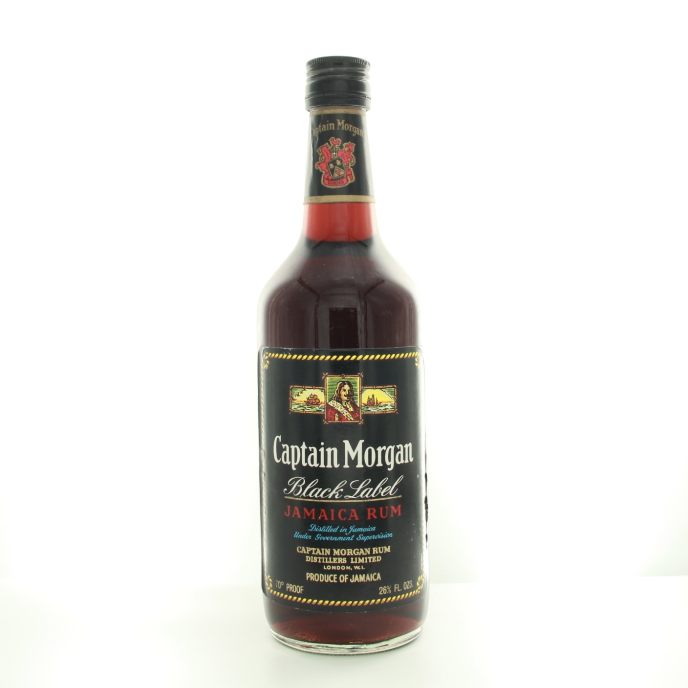Captain Morgan Black Label Rum (1970s Edition) 75.7cl 70 Proof% Whisky