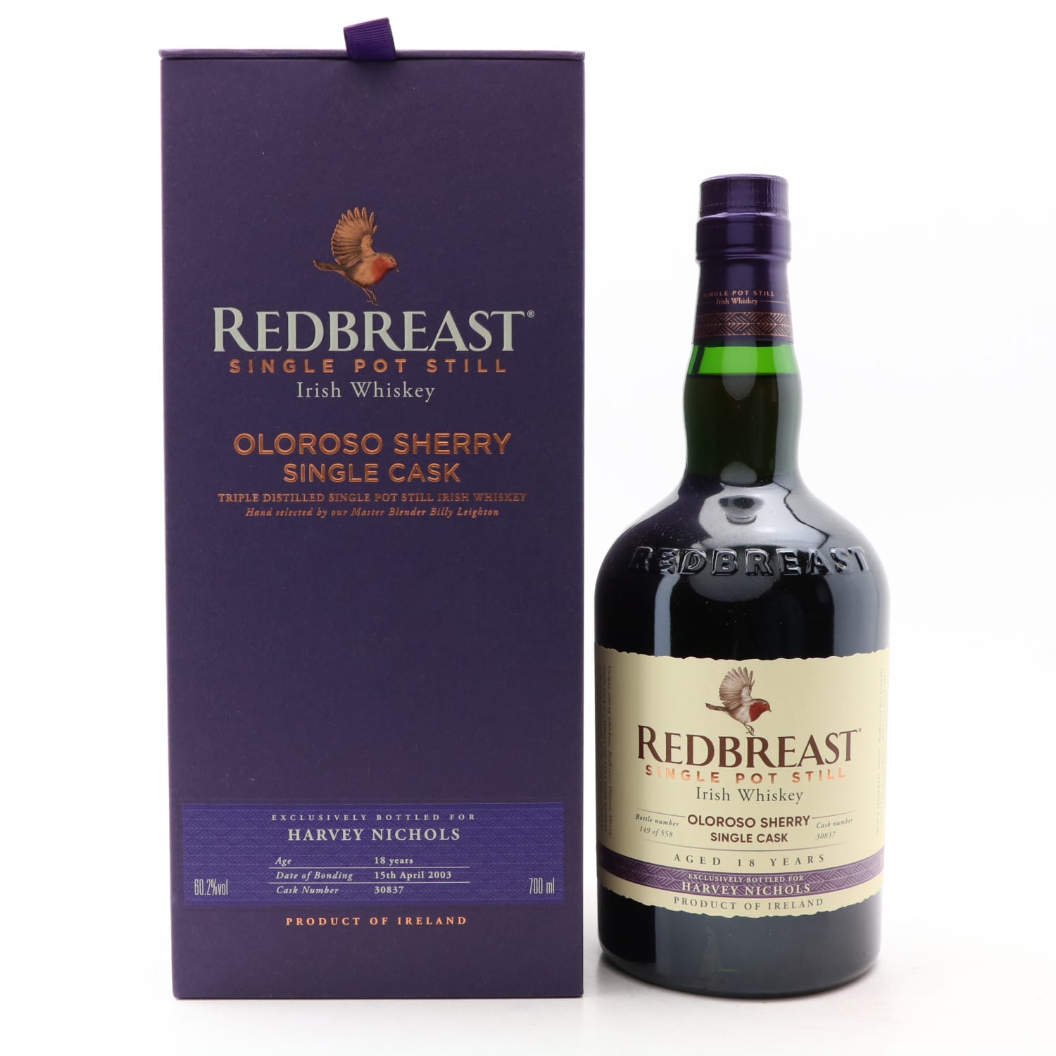 Redbreast 2003 18 Year Old Single Cask #30837 For Harvey Nichols Whisky
