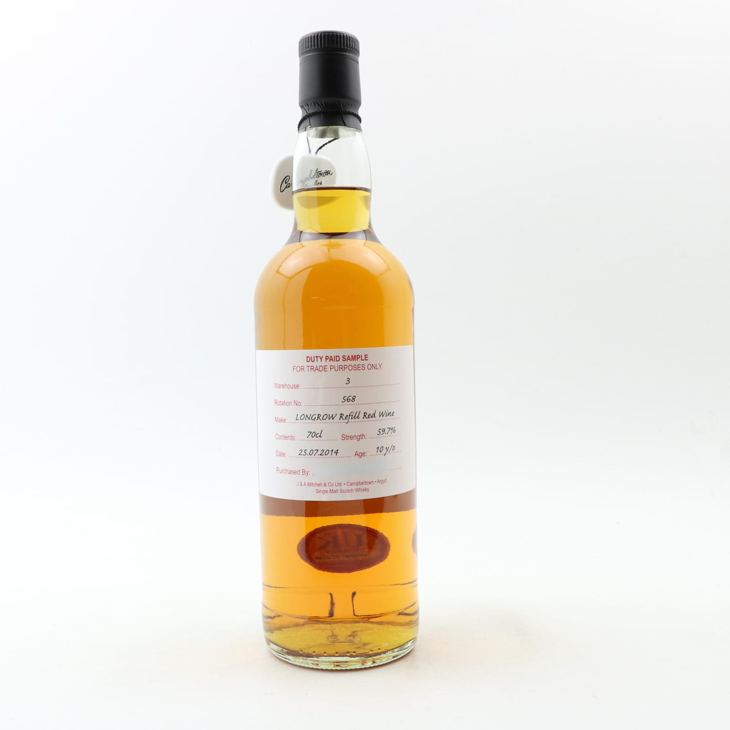 Longrow 2014 10 Year Old Duty Paid Sample Whisky