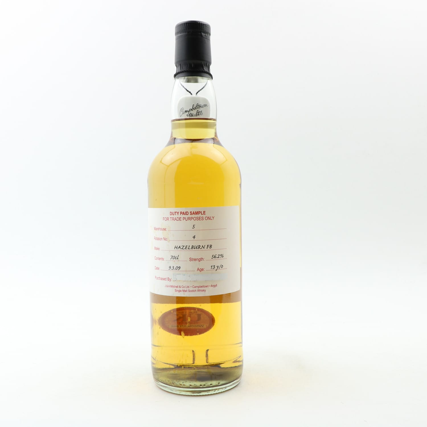 Hazelburn 2009 13 Year Old Duty Paid Sample Whisky