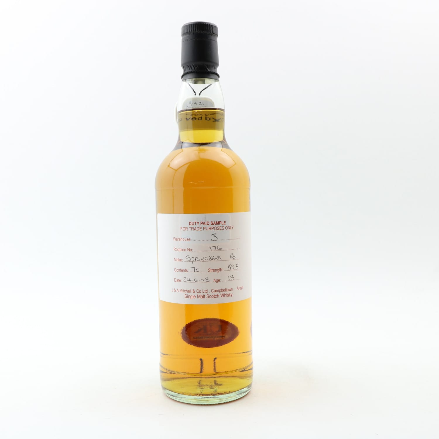 Springbank 2008 13 Year Old Duty Paid Sample Whisky