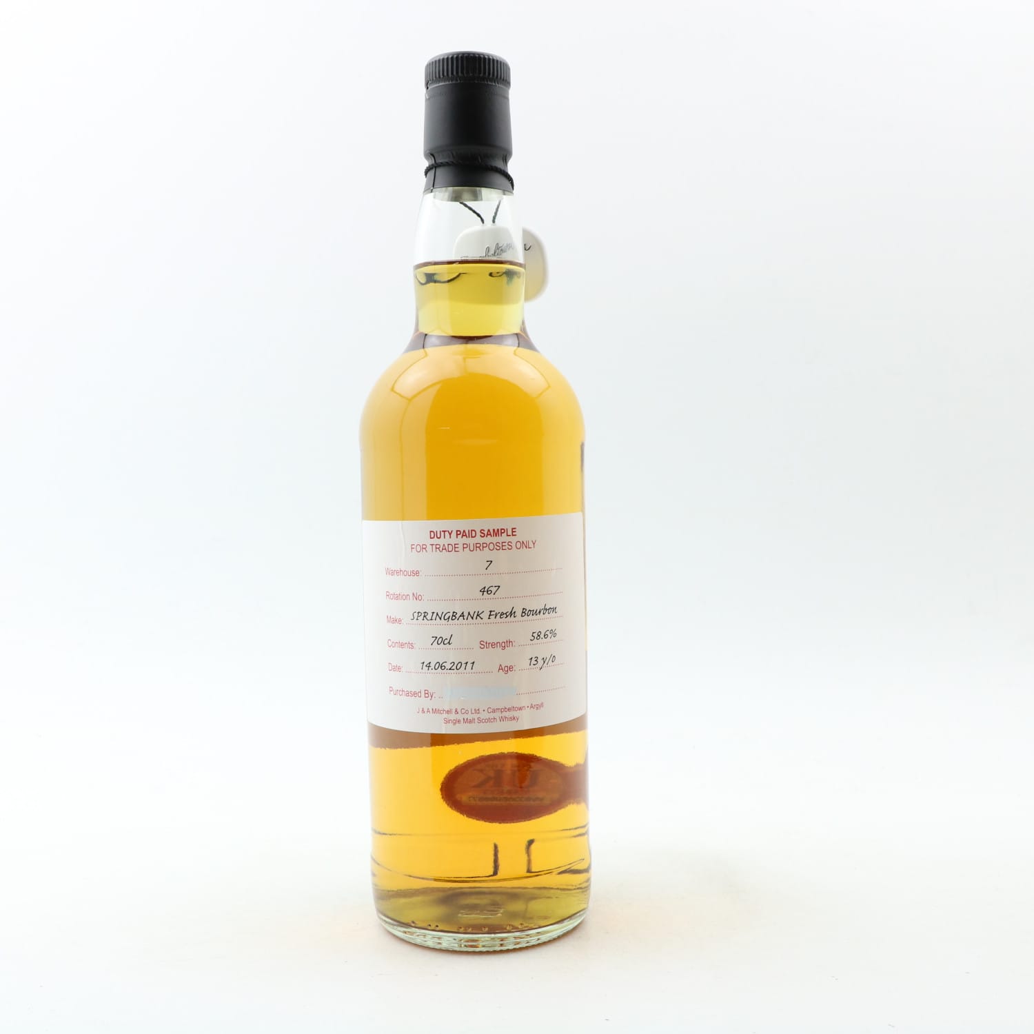 Springbank 2011 13 Year Old Duty Paid Sample Whisky