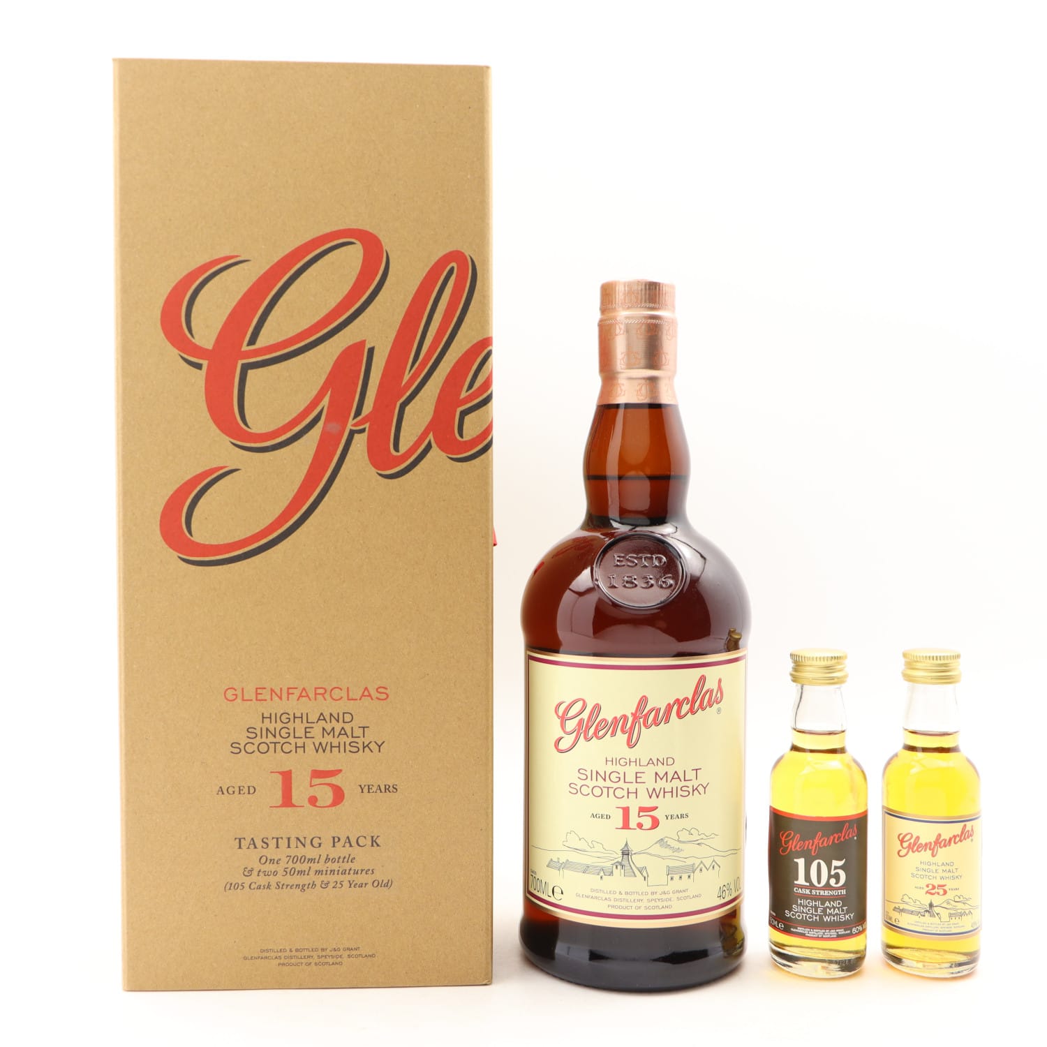 Glenfarclas 15 Year Old With 21 & 25 Year Old Minis 2 X 5cl Whisky