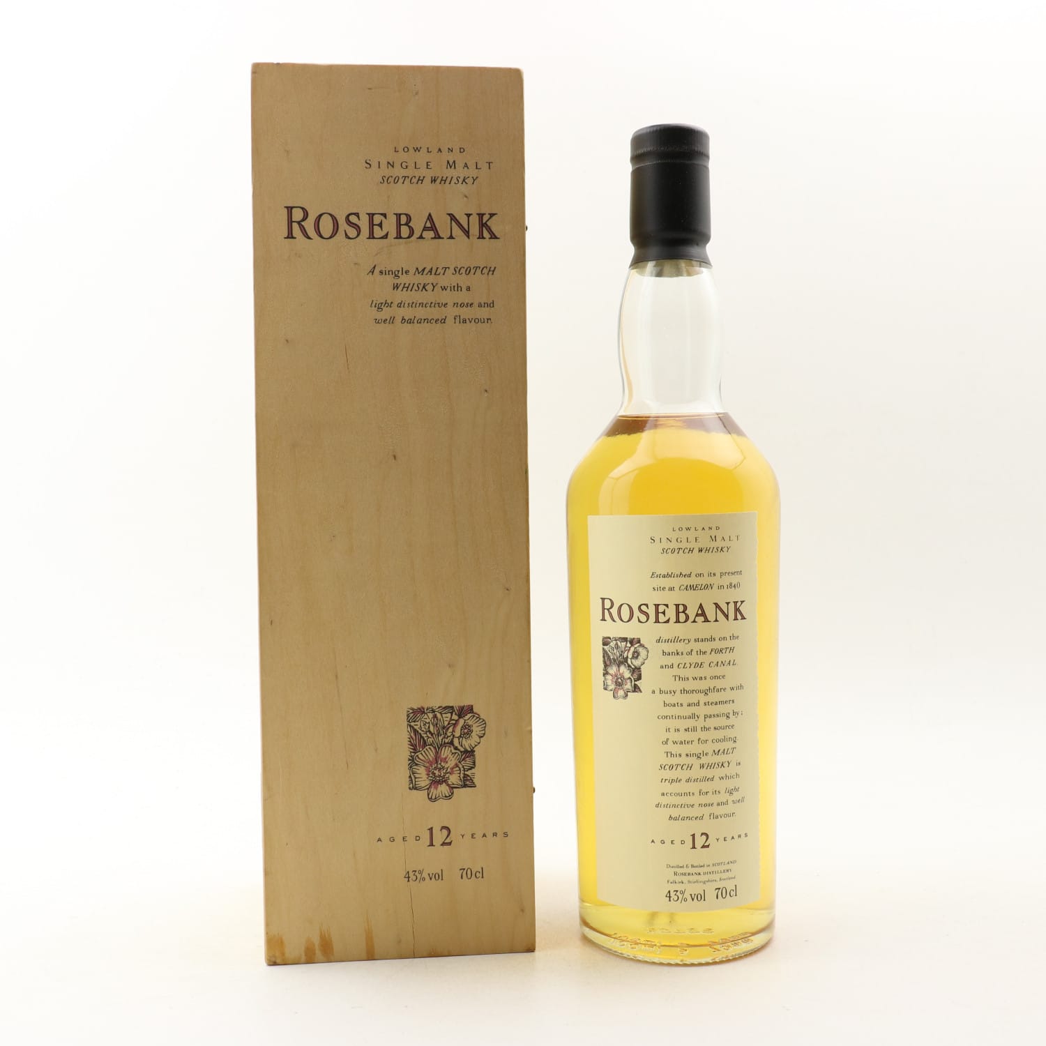 Flora & Fauna Rosebank 12 Year Old In Wooden Box Whisky