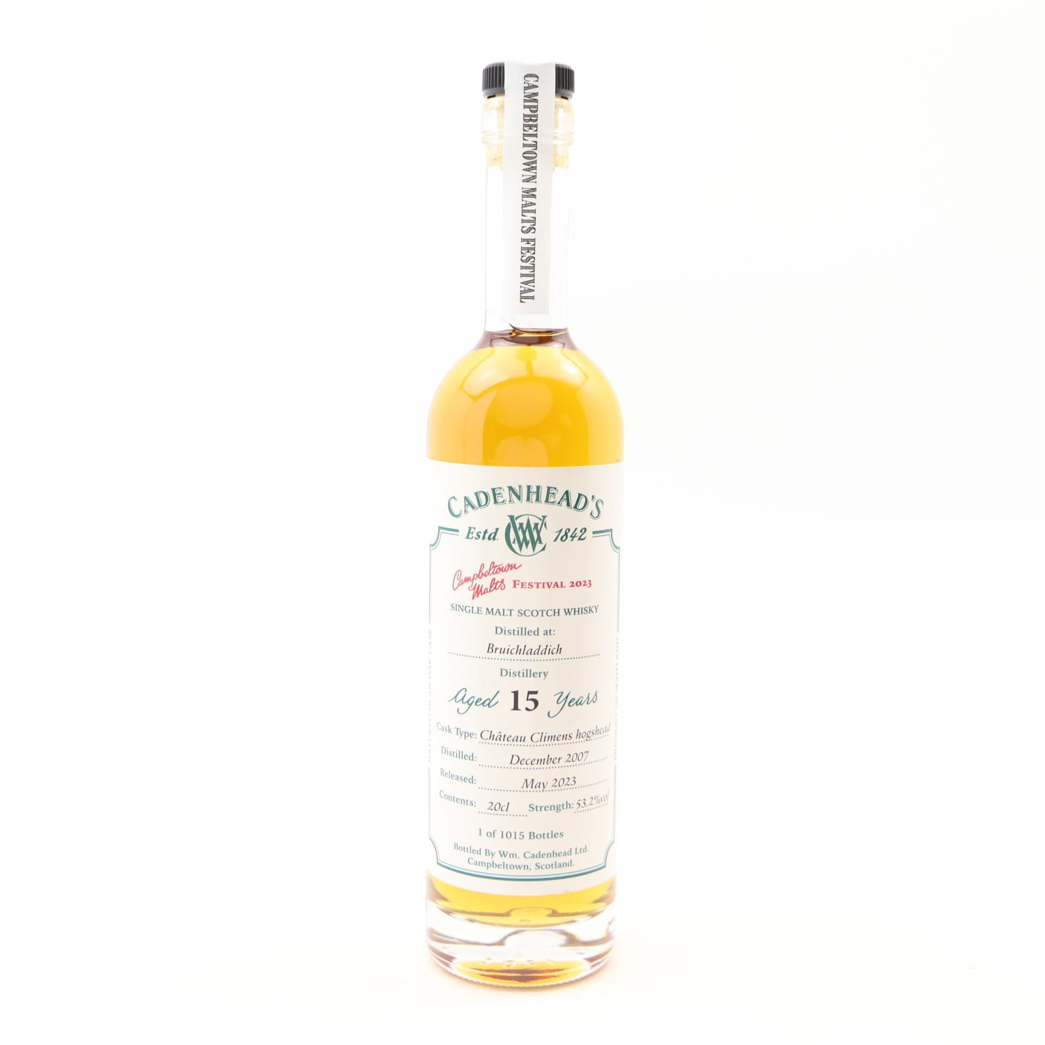 Bruichladdich 2007 15 Year Old Cadenhead’s Campbeltown Malts Festival 2023 20cl Whisky
