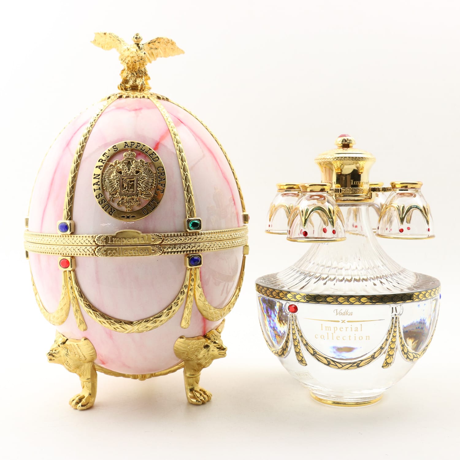 Imperial Collection Faberge Art’s Applied Craft Vodka Porcelain Decanter Whisky