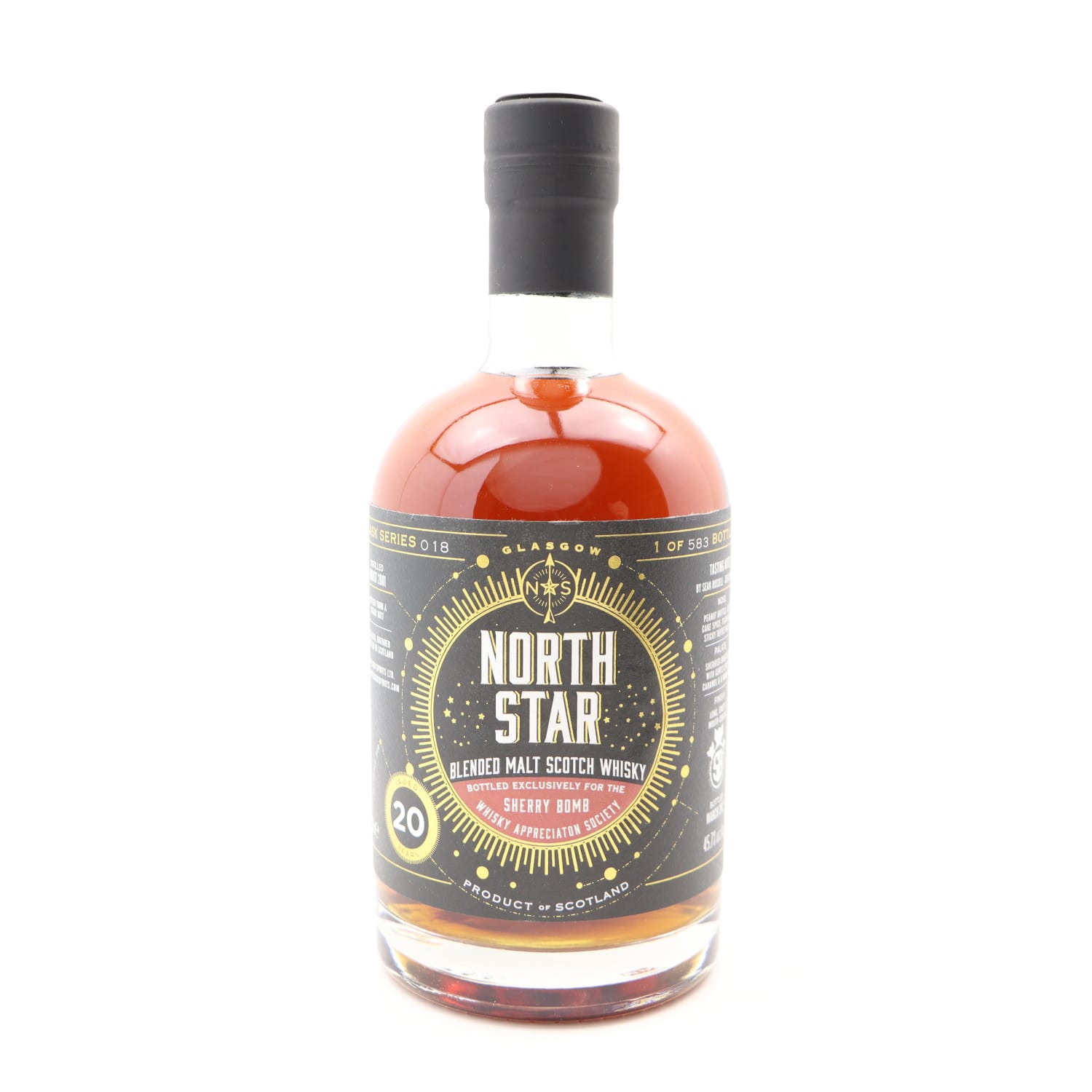 North Star 2001 20 Year Old For The Sherry Bomb Whisky Appreciation Society Whisky