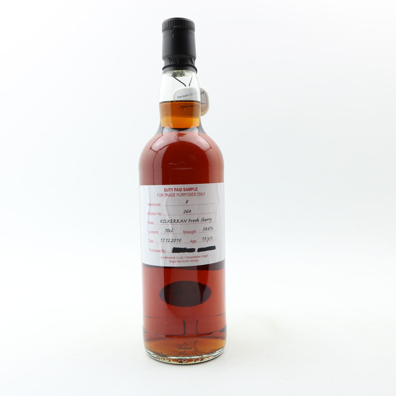 Kilkerran 2010 13 Year Old Duty Paid Sample Whisky