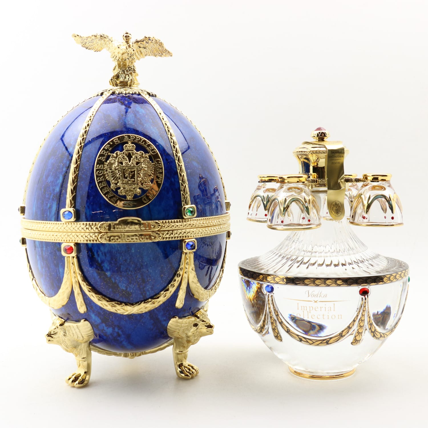 Imperial Collection Faberge Art’s Applied Craft Vodka Porcelain Decanter Whisky