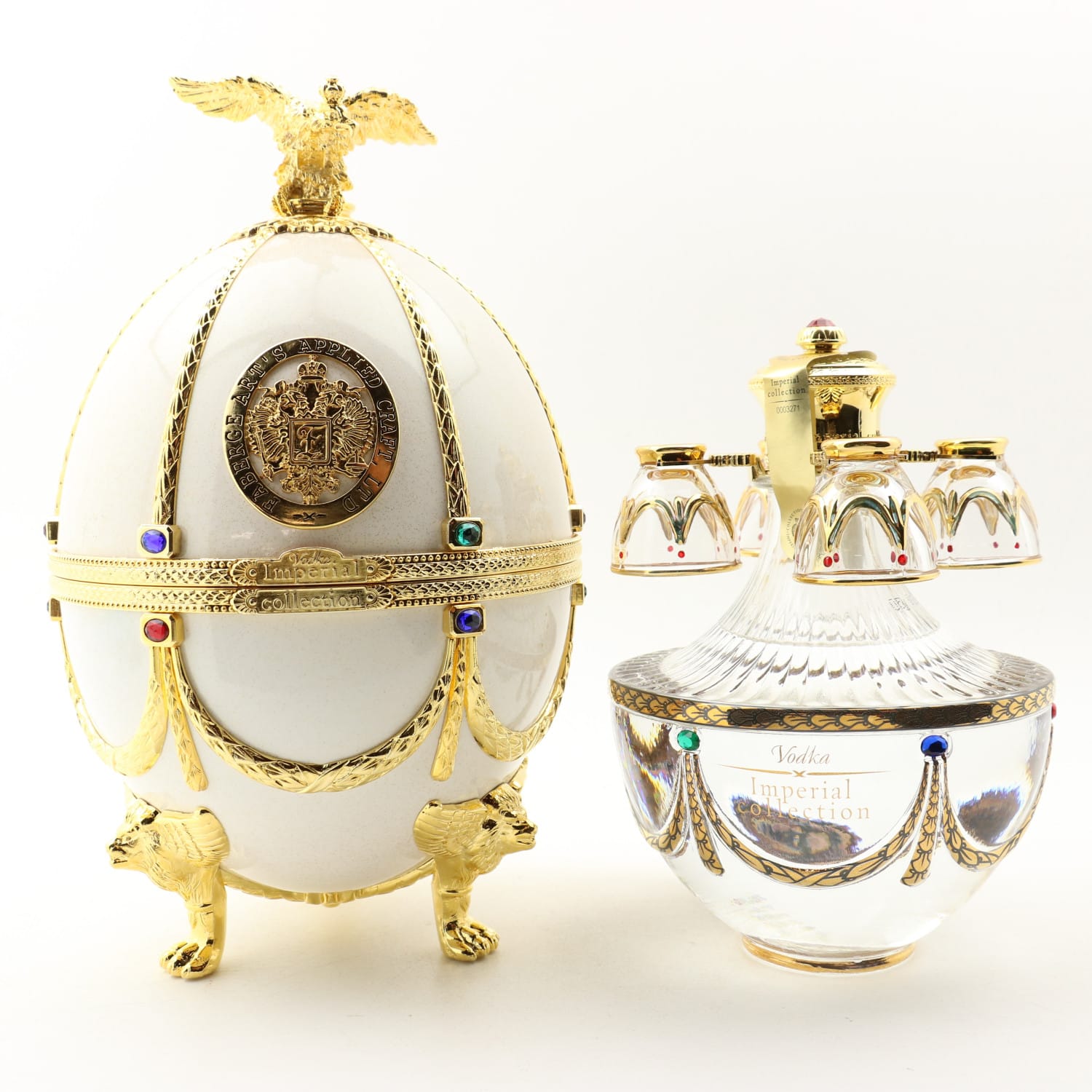 Imperial Collection Faberge Art’s Applied Craft Vodka Porcelain Decanter Whisky