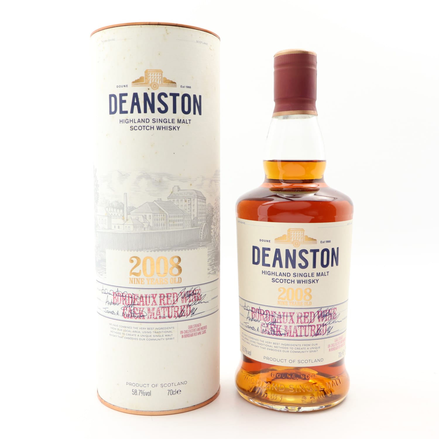 Deanston 2008 9 Year Old Bordeaux Cask Matured Whisky