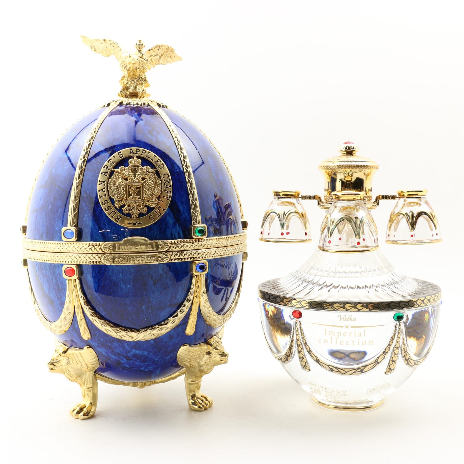 Imperial Collection Faberge Art’s Applied Craft Vodka Porcelain Decanter Whisky