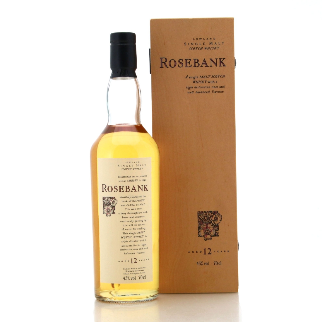 Rosebank Flora & Fauna 12 Year Old – Wooden Box Uncategorized Whisky