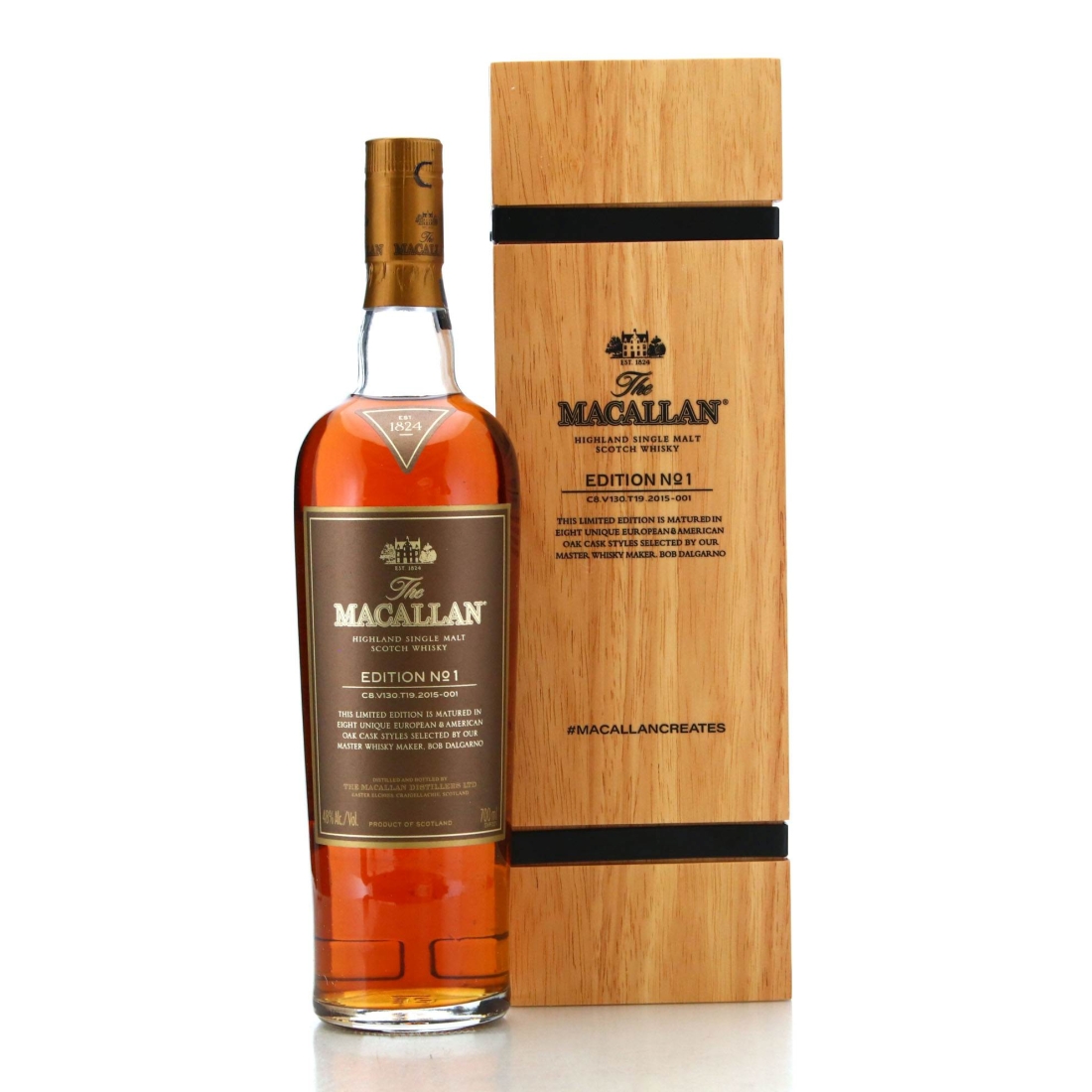 Macallan Edition No.1 Wooden Box Uncategorized Whisky