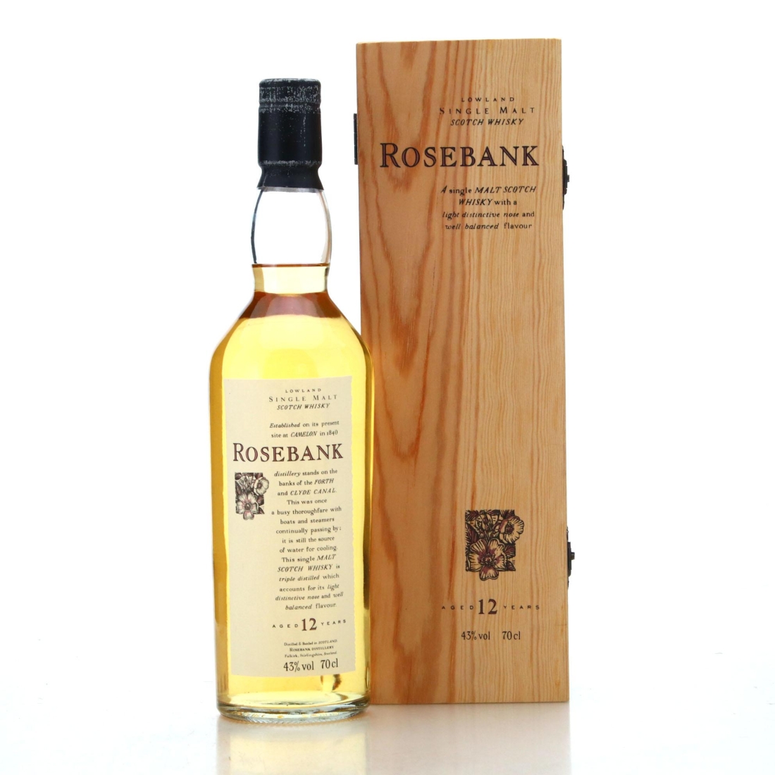 Rosebank Flora & Fauna 12 Year Old – Wooden Box Uncategorized Whisky 
