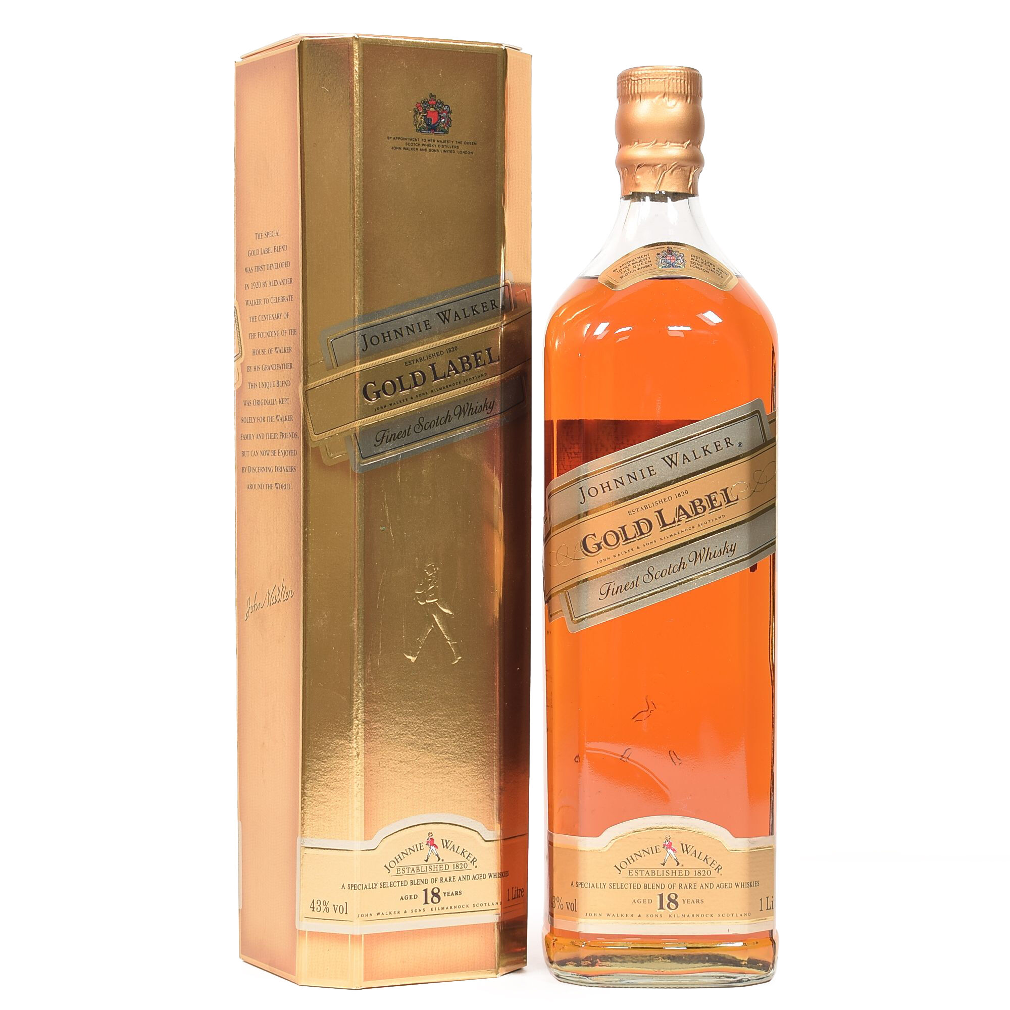 The Johnnie Walker Gold Label 18 Year Old (1990s Edition) 100cl 43% Blended Whisky Scotland 