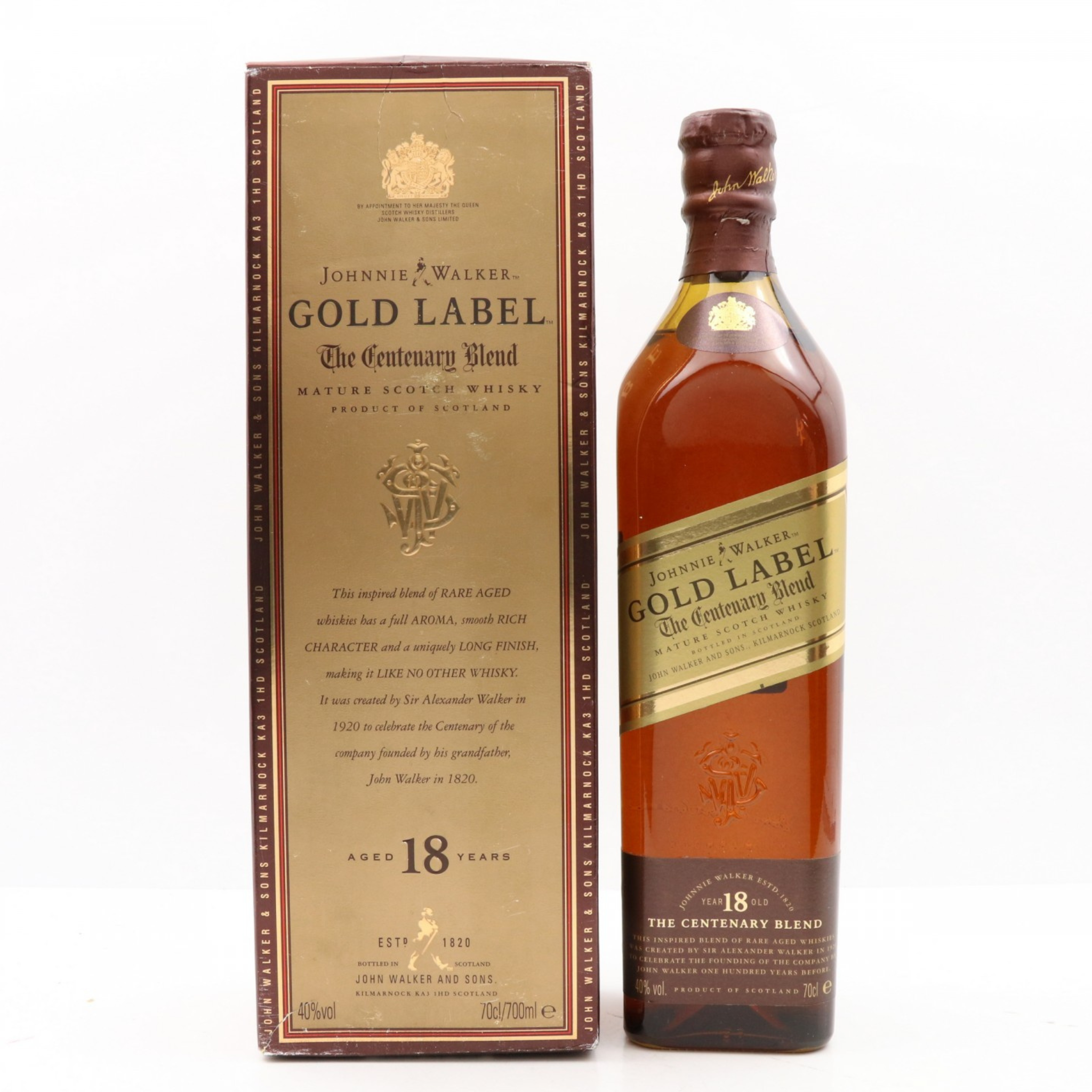 Johnnie Walker Gold Label Centenary 18 Year Old (1990s Edition) 70cl 40% Blended Scotland Whisky