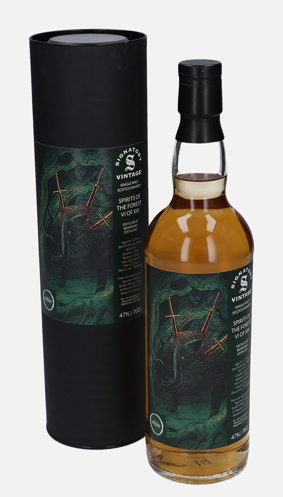 Benrinnes Signatory Vintage Scotch Whisky Co. Ltd. d. 2010, b. 2023 12 years old cask no. 101 VI of XIII Matured in 2nd Fill Oloroso Butt 47% Vol, 700 ml Whisky 