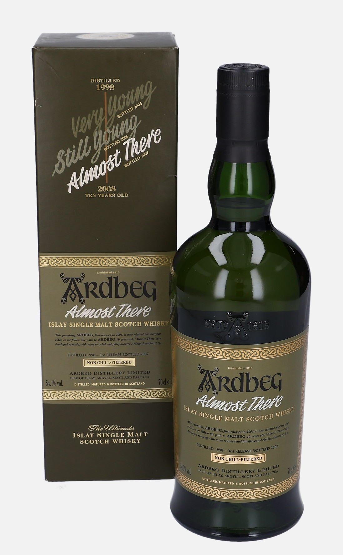 Ardbeg Almost There, Original Bottling d. 1998, b. 2007 3rd Release 54.1% Vol, 700 ml Whisky 