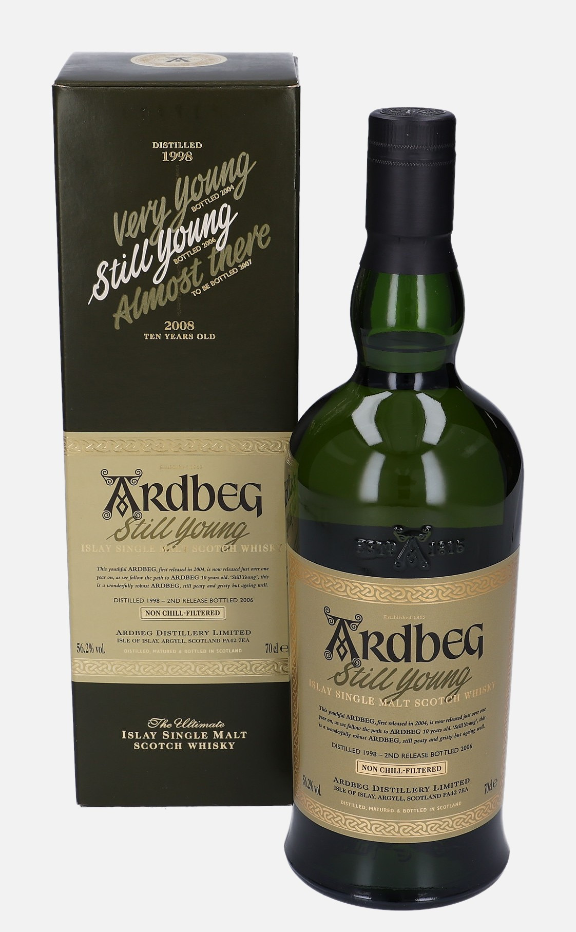 Ardbeg Still Young, Original Bottling d. 1998, b. 2006 2nd Release 56.2% Vol, 700 ml Whisky