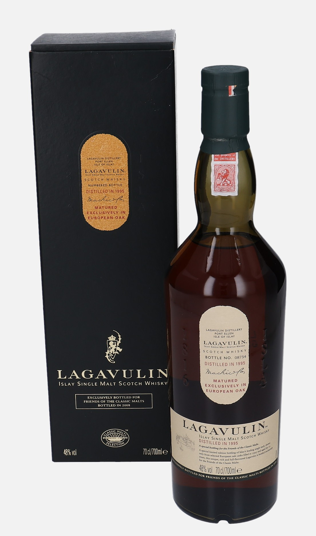 Lagavulin Original Bottling d. 1995, b. 2008 12 years old Matured in European Oak 48% Vol, 700 ml Whisky