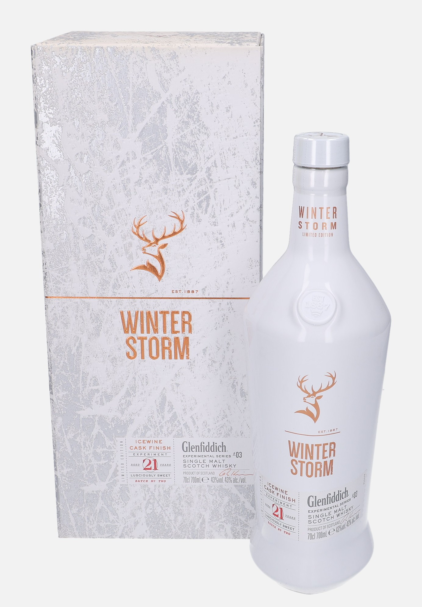 Glenfiddich Winter Storm, Original Bottling 21 years old Series 03 Batch No Two Finished in Icewine Cask 43% Vol, 700 ml Whisky