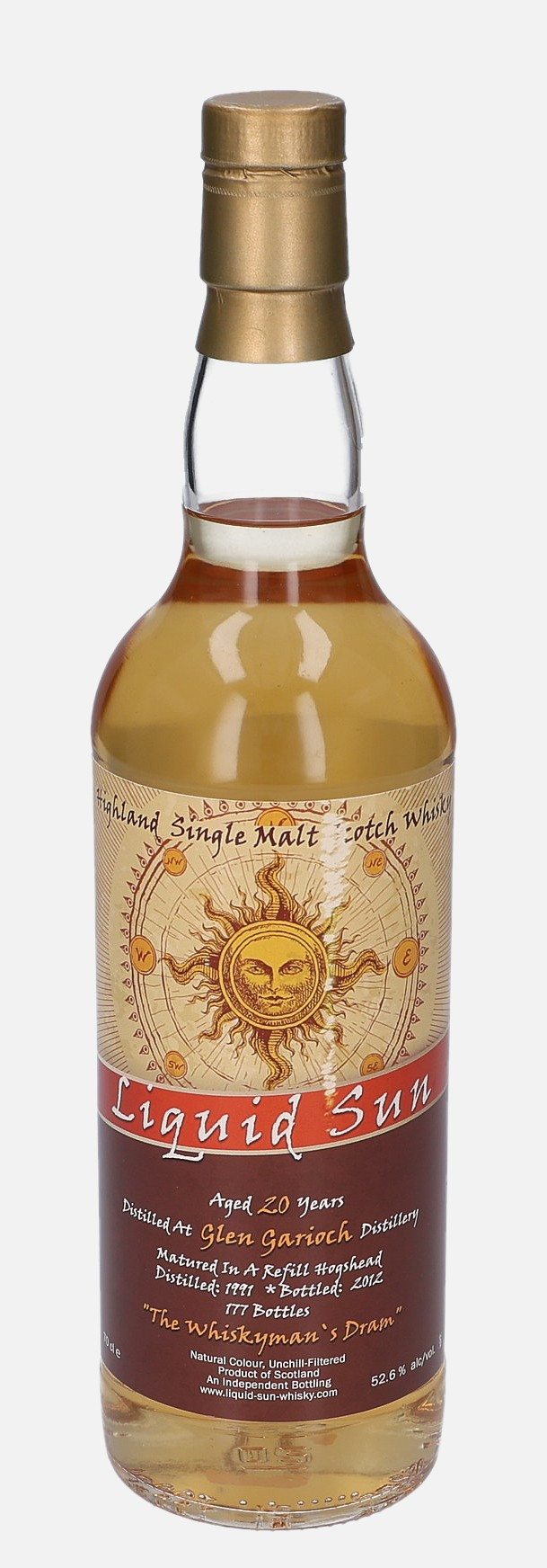 Glen Garioch www.liquid-sun.whisky.com d. 1991, b. 2012 20 years old 52.6% Vol, 700 ml Whisky 