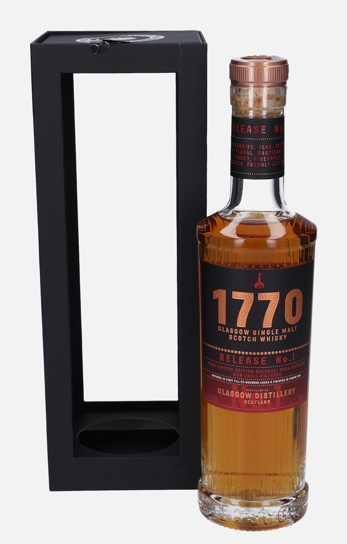 Glasgow Distillery 1770, Original Bottling b. 2018 Release No.1 Matured in Ex-Bourbon Cask Finished in Virgin Oak 46% Vol, 500 ml Whisky 