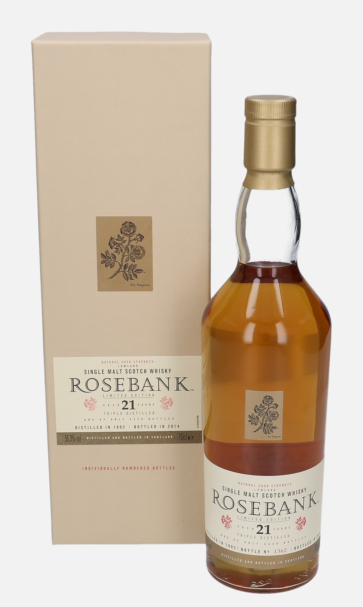Rosebank Original Bottling d. 1992, b. 2014 21 years old 55.3% Vol, 700 ml Whisky 