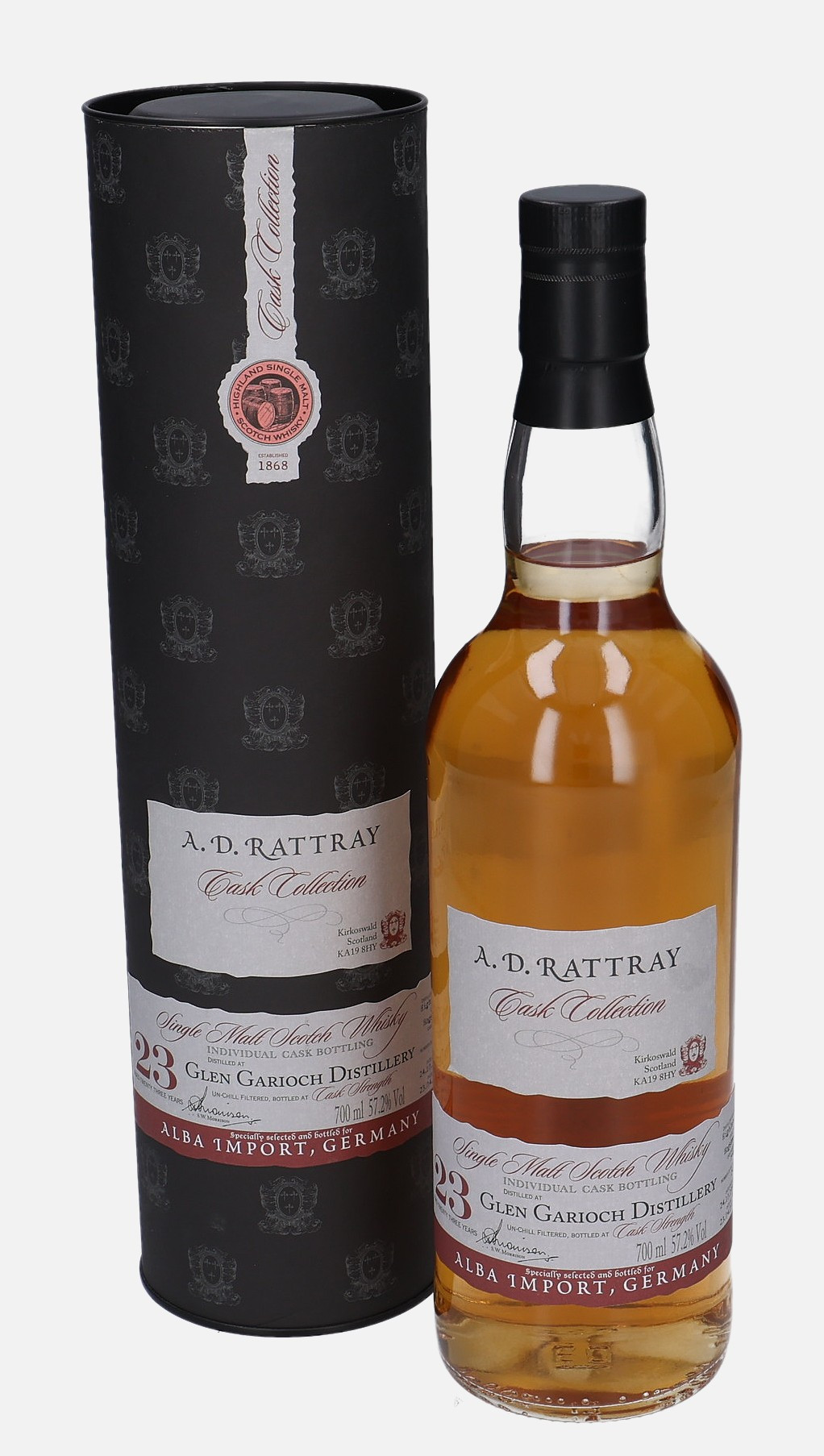 Glen Garioch A. D. Rattray d. 24.10.1990, b. 23.4.2014 23 years old cask no. 7946 Matured in Hogshead 57.2% Vol, 700 ml Whisky