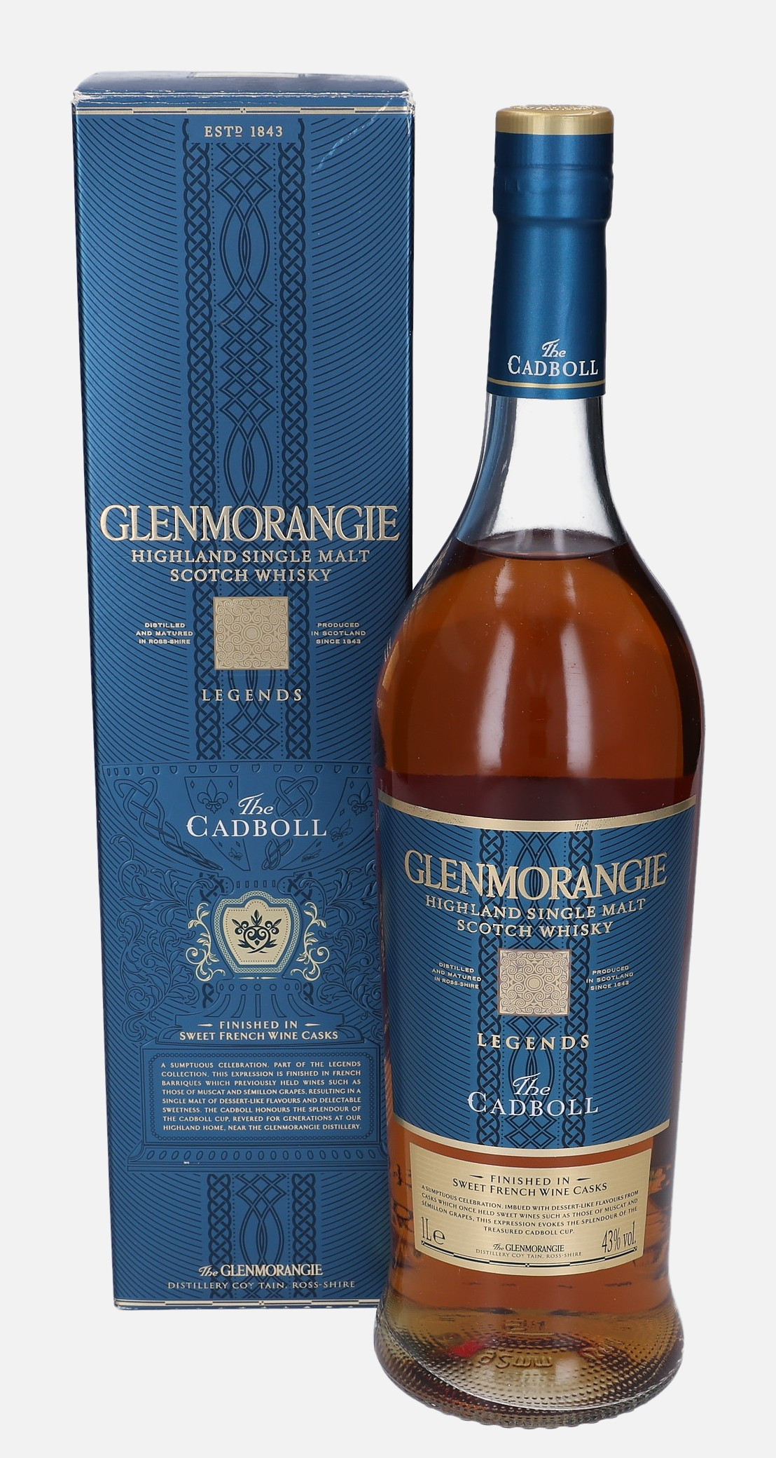 Glenmorangie The Cadboll, Original Bottling Finished in Sweet French Wine Cask 43% Vol, 1000 ml Whisky 